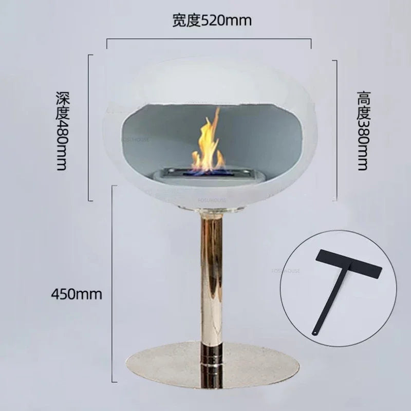 Creative Wrought Iron Fireplaces Nordic Villa Home Decor Living Room Art Heating Heater Modern Designer Floor-standing Ornaments