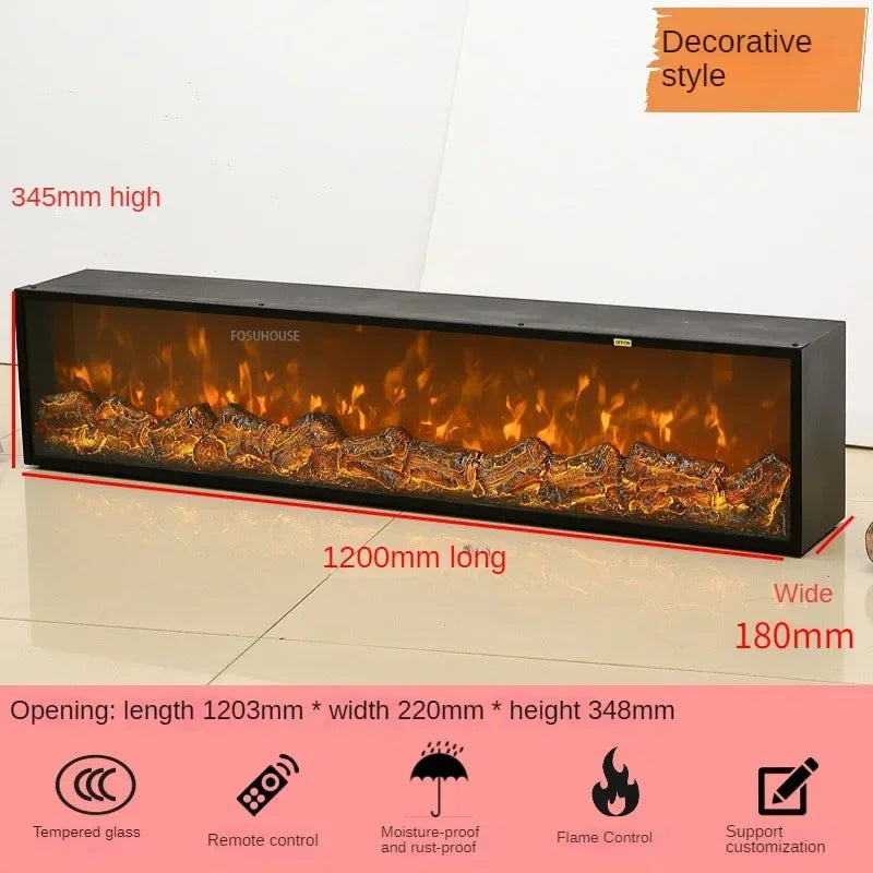 Chimenea eléctrica integrada, llama de simulación, decoración del hogar, sala de estar, soporte de TV europeo, calentador de chimenea de fuego falso Z