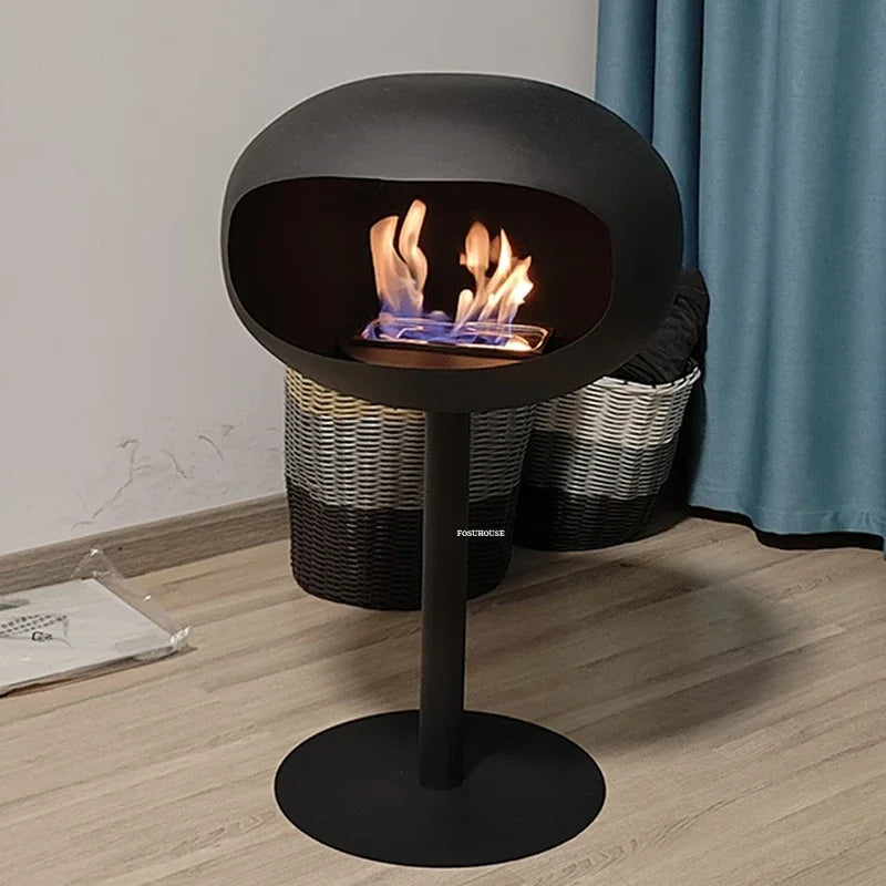 Creative Wrought Iron Fireplaces Nordic Villa Home Decor Living Room Art Heating Heater Modern Designer Floor-standing Ornaments