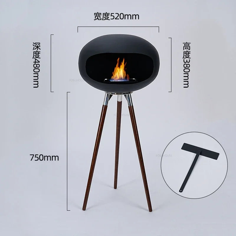 Creative Wrought Iron Fireplaces Nordic Villa Home Decor Living Room Art Heating Heater Modern Designer Floor-standing Ornaments
