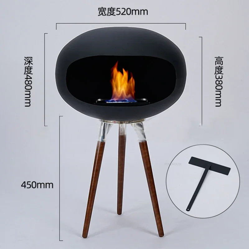 Creative Wrought Iron Fireplaces Nordic Villa Home Decor Living Room Art Heating Heater Modern Designer Floor-standing Ornaments