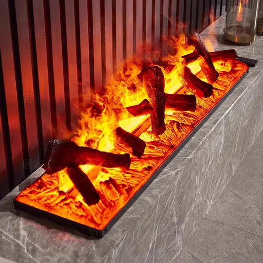 Realistic Simulated Charcoal Logs for Fireplace Decoration TV Stand APP Control Real Wood Sound 3D Water Steam Fireplace