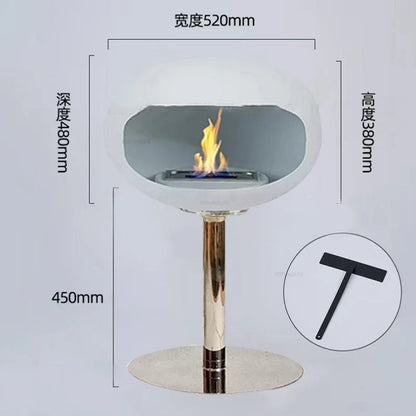 Creative Wrought Iron Fireplaces Nordic Villa Home Decor Living Room Art Heating Heater Modern Designer Floor-standing Ornaments