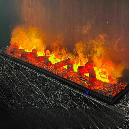 Realistic Simulated Charcoal Logs for Fireplace Decoration TV Stand APP Control Real Wood Sound 3D Water Steam Fireplace