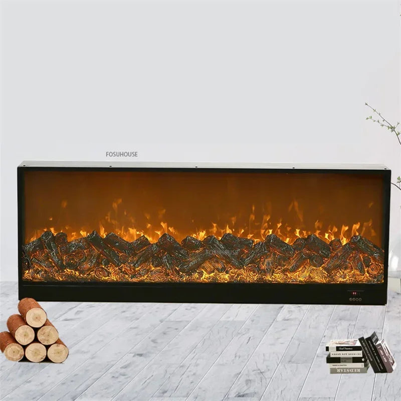 Chimenea eléctrica integrada, llama de simulación, decoración del hogar, sala de estar, soporte de TV europeo, calentador de chimenea de fuego falso Z