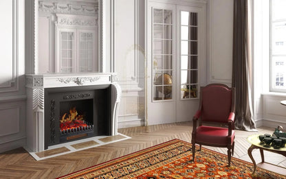 CHEMIN'ARTE Chimenea eléctrica con Efecto Llama Leds, Chimenea Decorativa, con calefacción, bajo Consumo, Inserto de Chimenea, 4