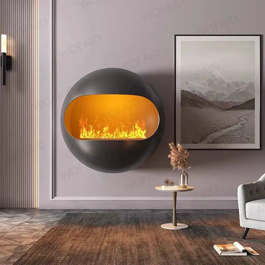 Chimenea de vapor eléctrica, chimenea de llama falsa simulada, llama colorida decorativa para sala de estar, chimenea eléctrica atomizada