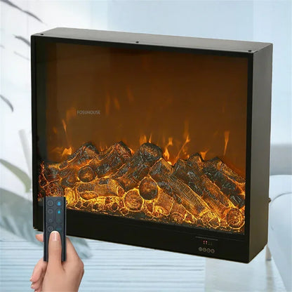 Chimenea eléctrica integrada, llama de simulación, decoración del hogar, sala de estar, soporte de TV europeo, calentador de chimenea de fuego falso Z