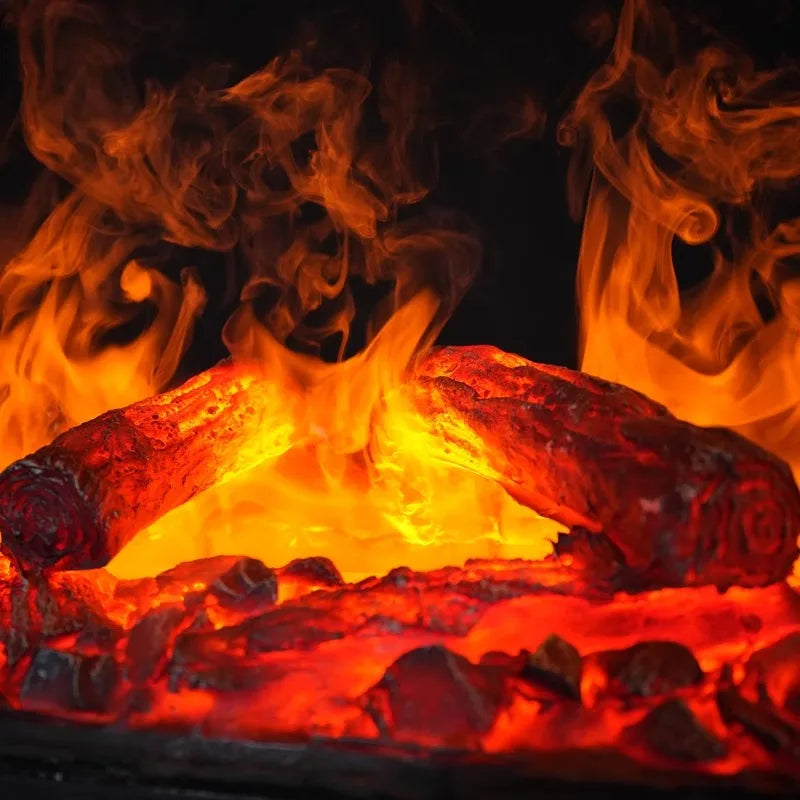 Realistic Simulated Charcoal Logs for Fireplace Decoration TV Stand APP Control Real Wood Sound 3D Water Steam Fireplace
