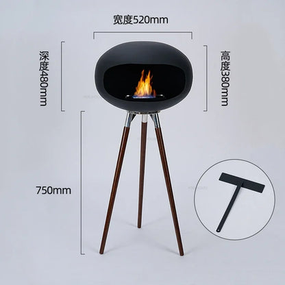 Creative Wrought Iron Fireplaces Nordic Villa Home Decor Living Room Art Heating Heater Modern Designer Floor-standing Ornaments