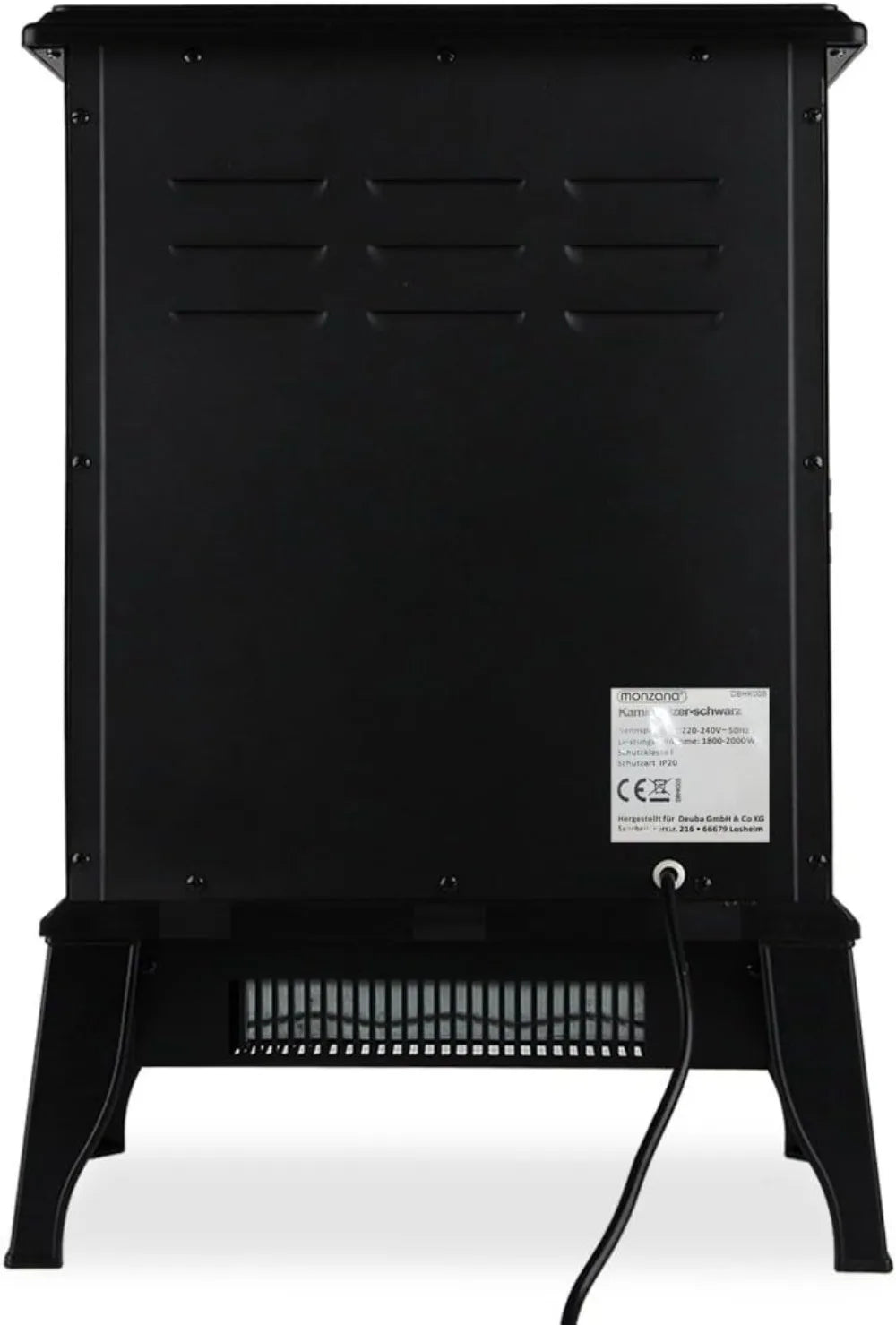 Deuba Chimenea Eléctrica de Pie Estufa Calefactor Efecto Llama LED Calefacción 2000W Decorativo Negro