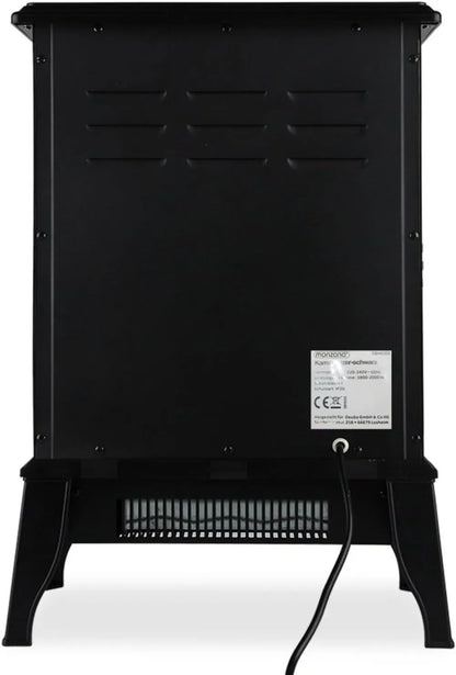 Deuba Chimenea Eléctrica de Pie Estufa Calefactor Efecto Llama LED Calefacción 2000W Decorativo Negro