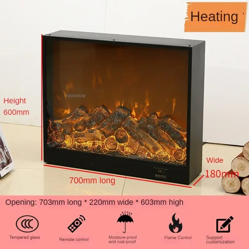 Chimenea eléctrica integrada, llama de simulación, decoración del hogar, sala de estar, soporte de TV europeo, calentador de chimenea de fuego falso Z