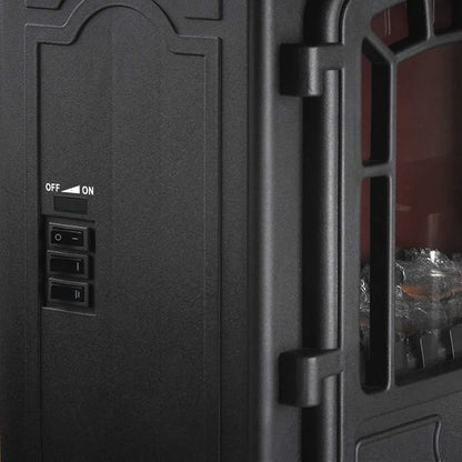 Deuba Chimenea Eléctrica de Pie Estufa Calefactor Efecto Llama LED Calefacción 2000W Decorativo Negro